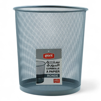 corbeille a papier en metal grise giant 0706