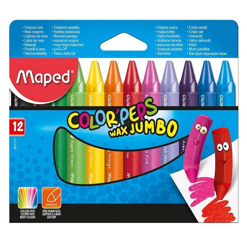 crayon cire wax 12pcs maped 861011