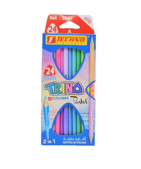 crayon couleur 24 duo pastel tec 5847