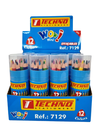crayon couleur mini de 12 tube wow tec7129