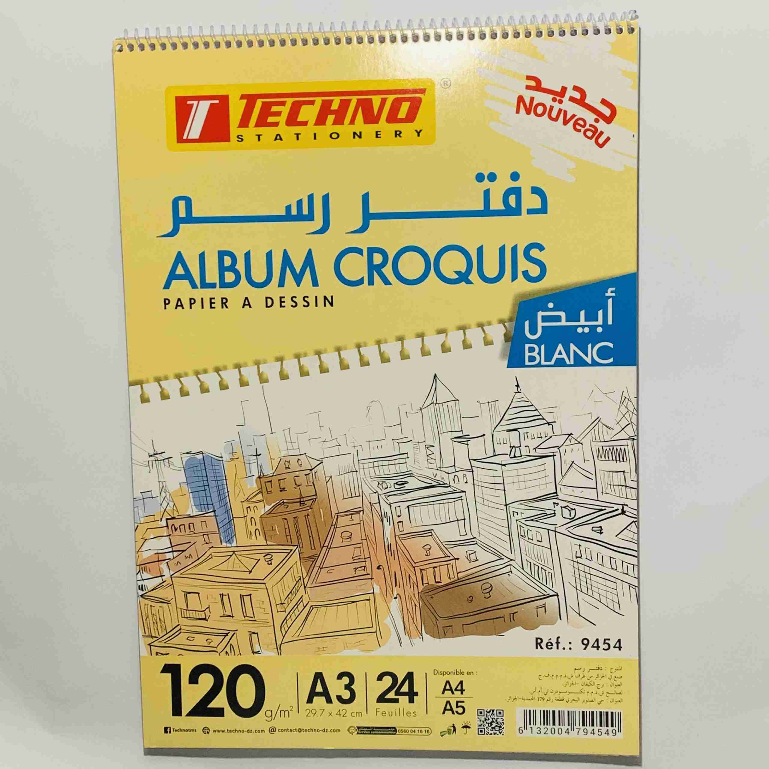 bloc croquis a3 tec 9454