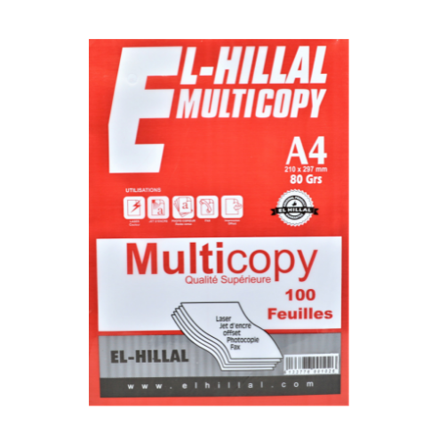 Librairie Bouarroudj - RAME PAPIER A4 80GRS 100F HILAL