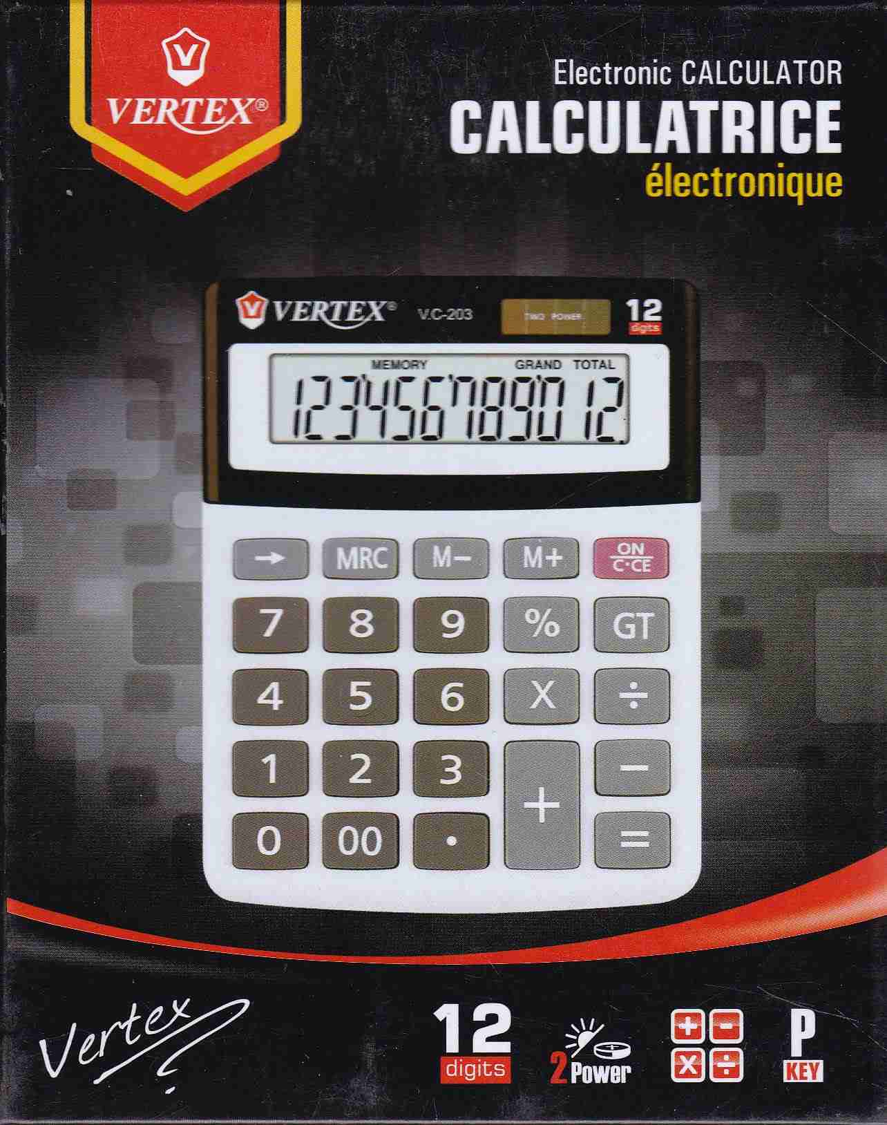 calculatrice de bureau vertex 203